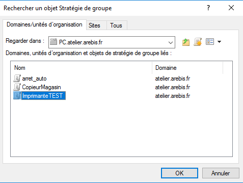Ajout stratégie utilisateur et groupe