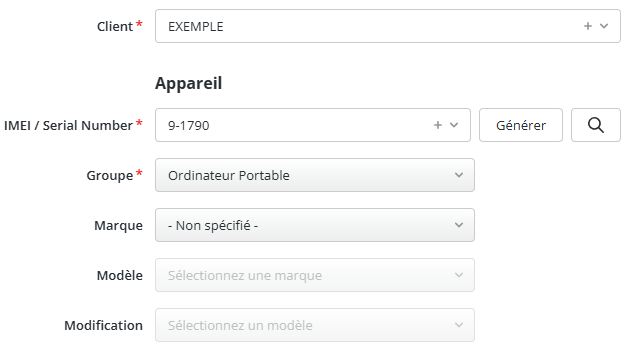 Liste des logiciels sur le ticket RemOnline