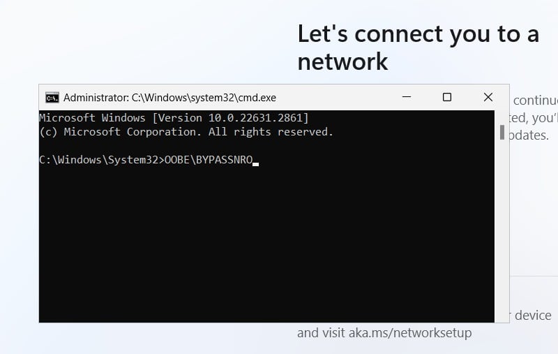 Installation locale Windows — oobe bypassnro