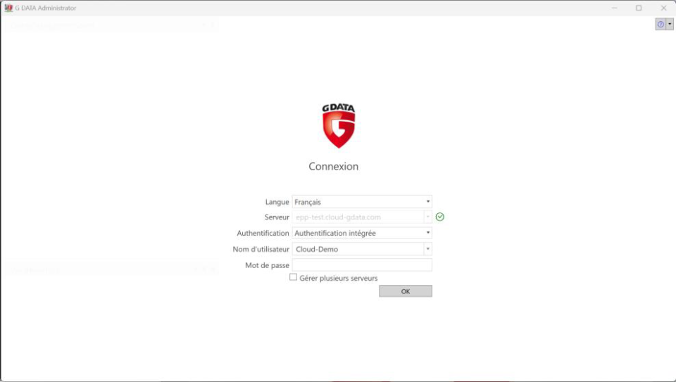 Connexion G DATA Administrator