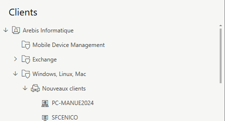 Arborescence clients — Nouveaux clients
