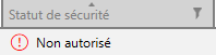 Statut Non autorisé