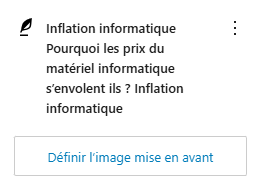 Définir l'image mise en avant