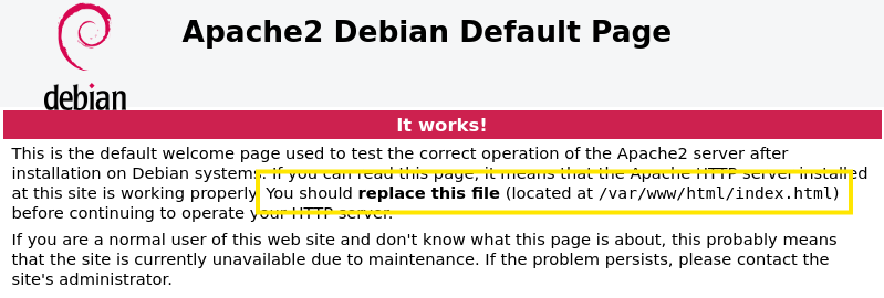 Capture d'ecran Apache HTTP